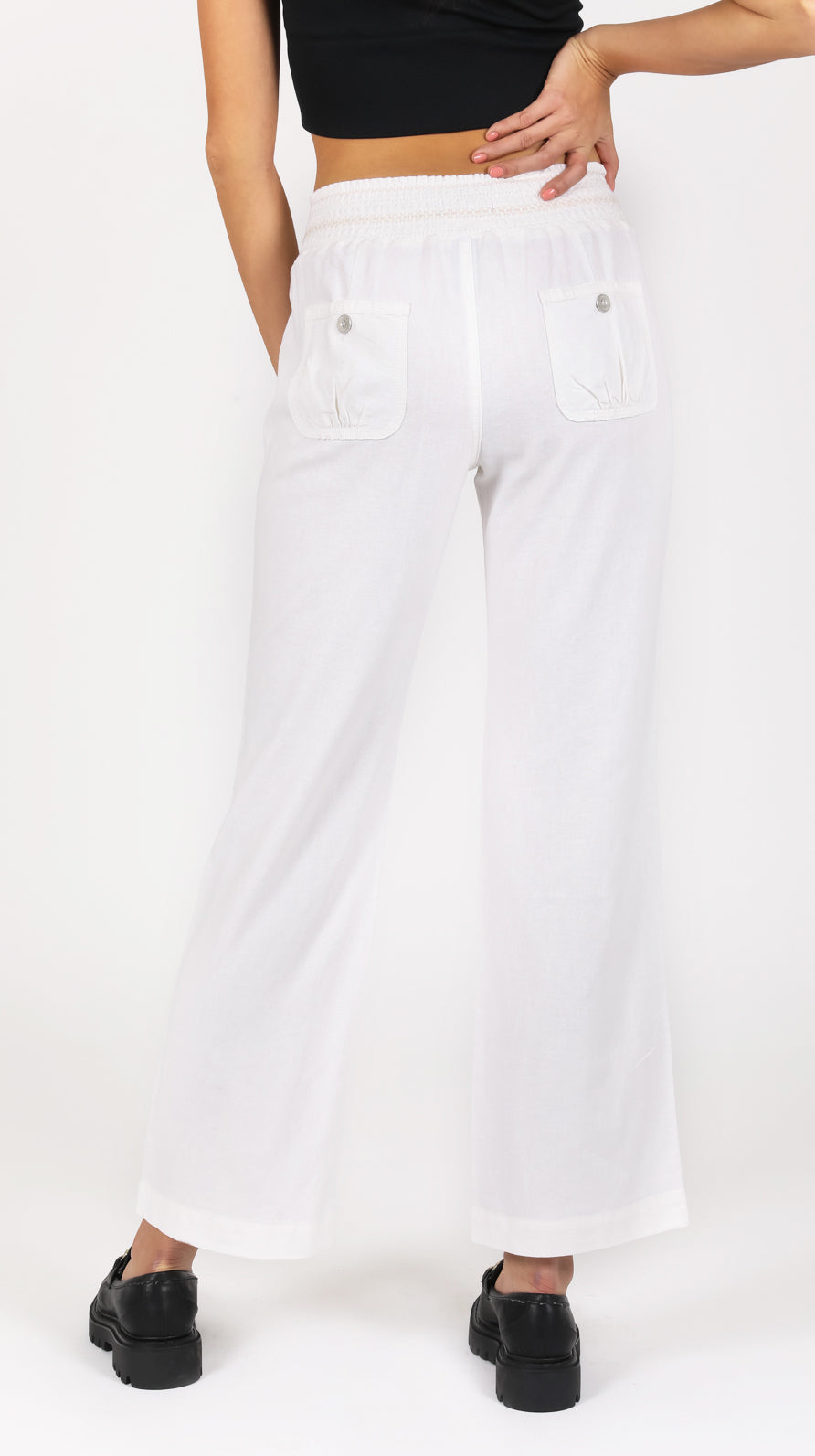 ESMOK suspender elegant pants パンツ ホワイト ESMOK suspender