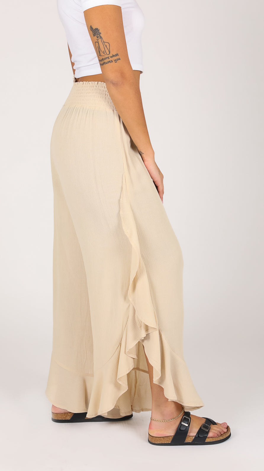 TYPESERVICE ■ Textured Ruffled Comfy Pants MUSINSA | TYPESERVICE Textured Ruffled Comfy Pants [Gray]